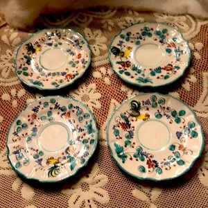 Hand painted from Italy - 4 piece saucer plates